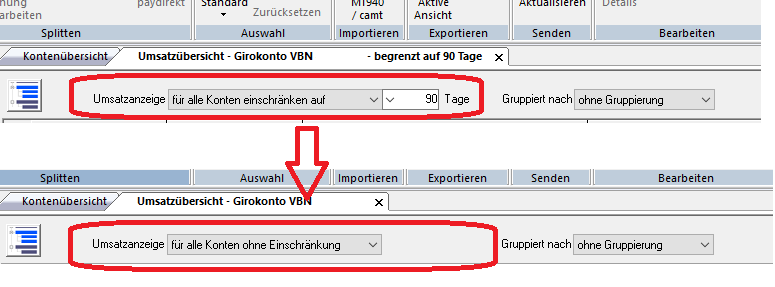 Umsatzanzeige VR-Networld Software